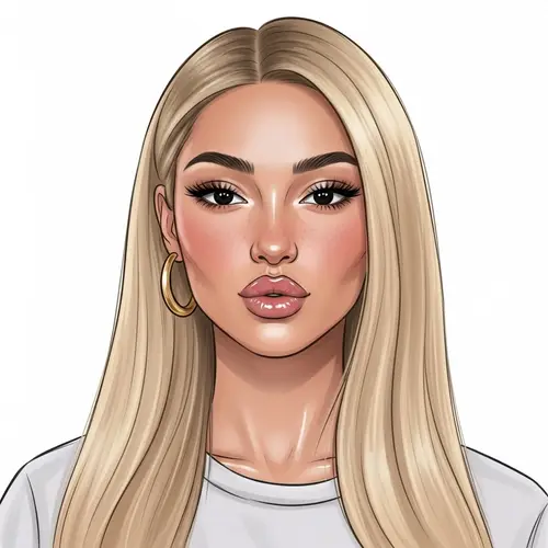 Blonde Woman with Black Eyes | Stunning Features | Maggie Lindemann Look