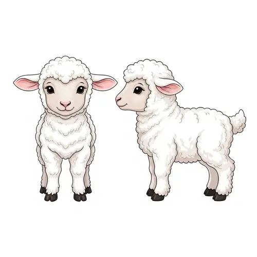 Adorable Baby Sheep Vector Illustration