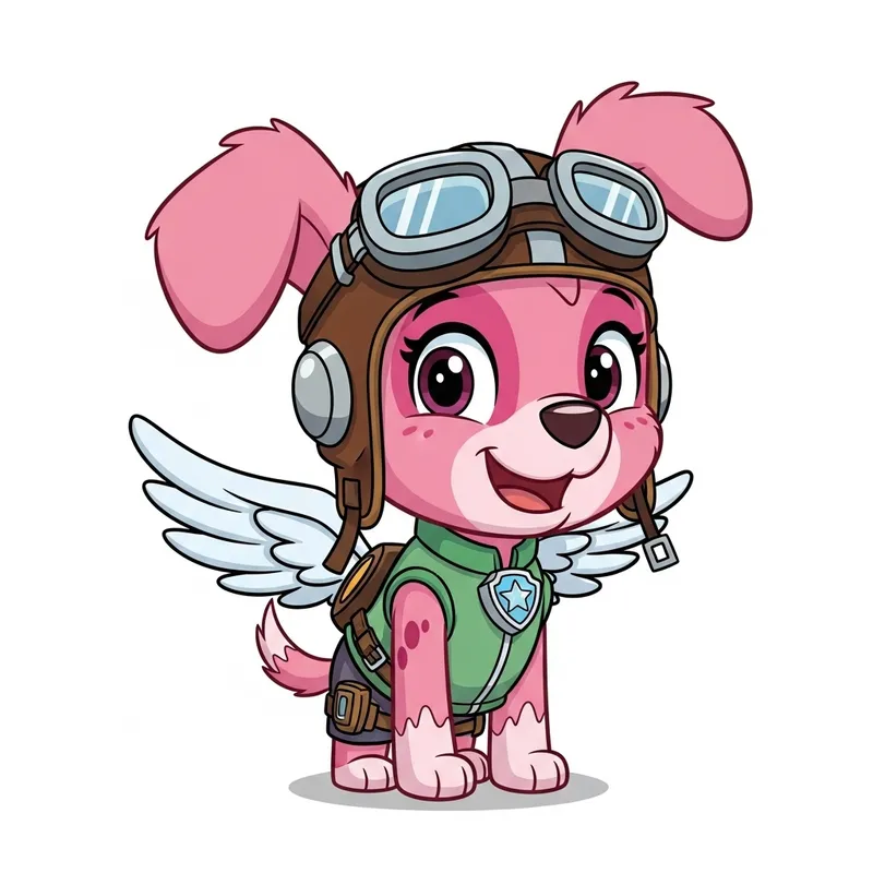 Skye - Cute Pink Canine Cartoon Character from Paw Patrol