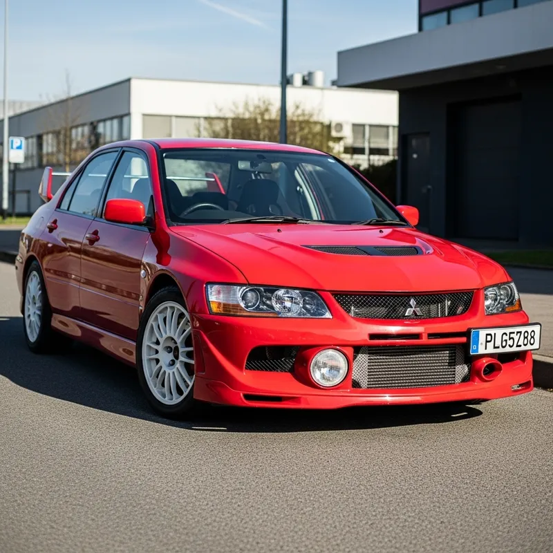 Red Lancer Evolution VIII: Iconic Sport Compact Car