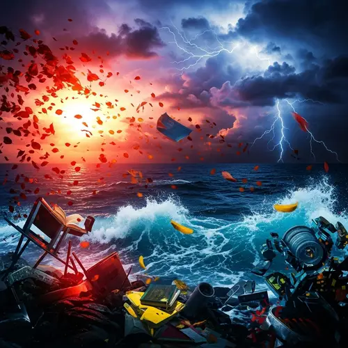 Intense Emotions Visualized: Chaos in Twilight Scene