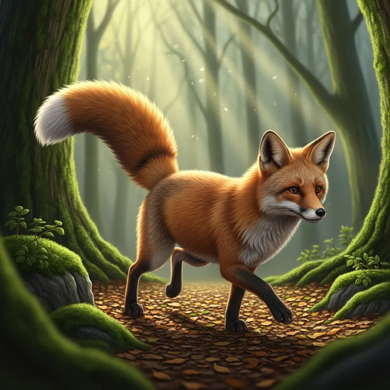 Majestic Fox in Enchanting Forest