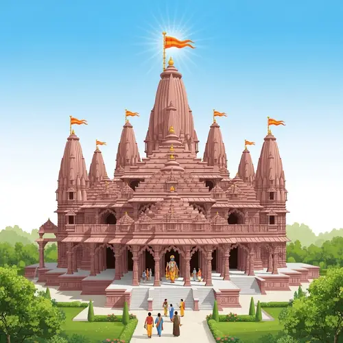 Historic Ram Mandir in Ayodhya, India - Religious Architecture