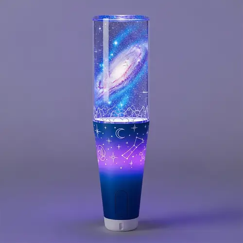 Lightstick with Stars and Patterns in Blue, Purple, and White Colors