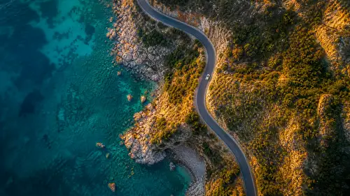 Stunning Coastal Road: Aerial Drone Photography