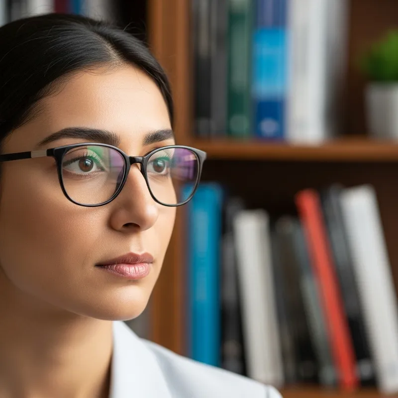 Studious Female Psychologist Analyzing - Intense Focus