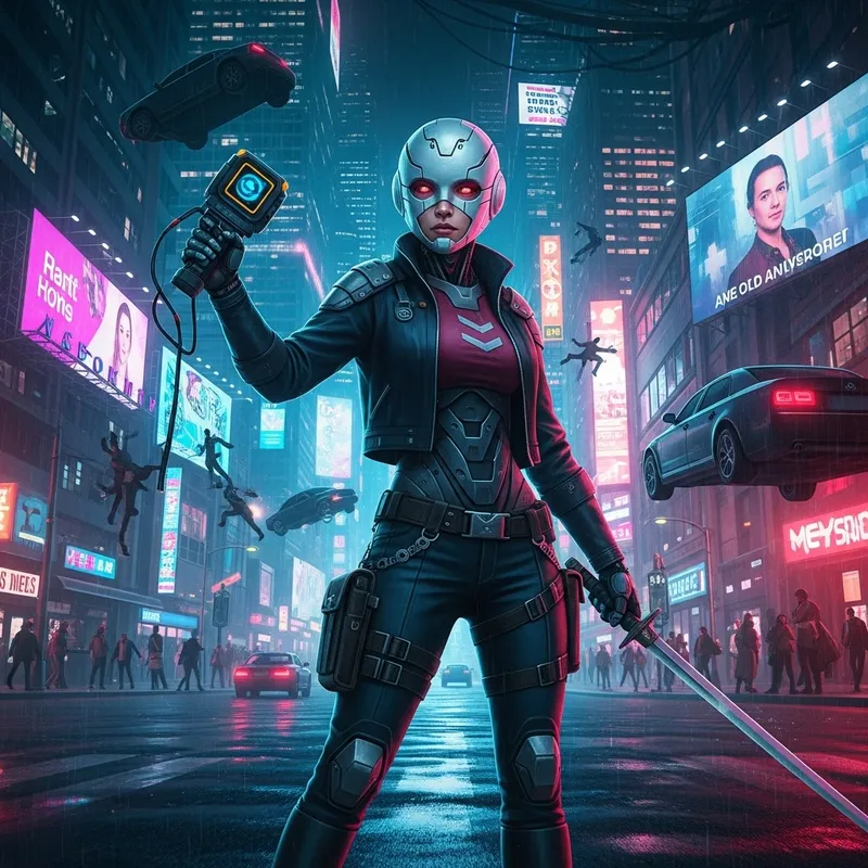 Alenyshka | Futuristic Female Blade Runner in Neon City