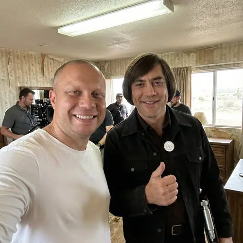 Candid Selfie with Anton Chigurh - No Country for Old Men