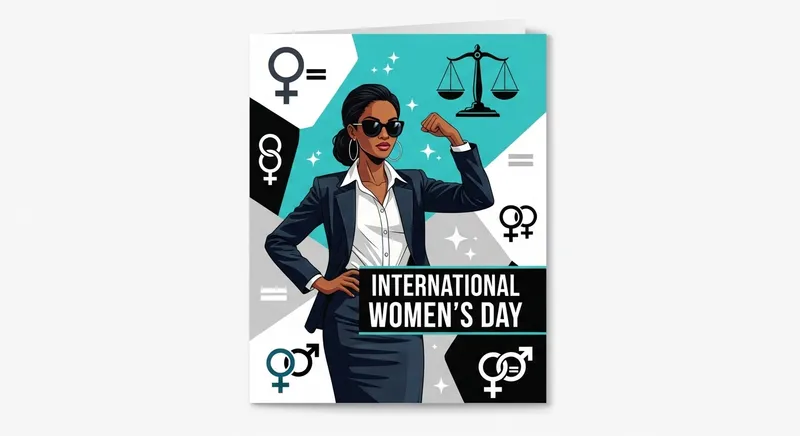 Inspirational Women's Day Greeting Card: Strong Black Woman & Equality
