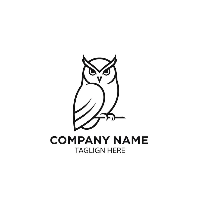 Sleek Owl Logo Illustration Design in Vector Style