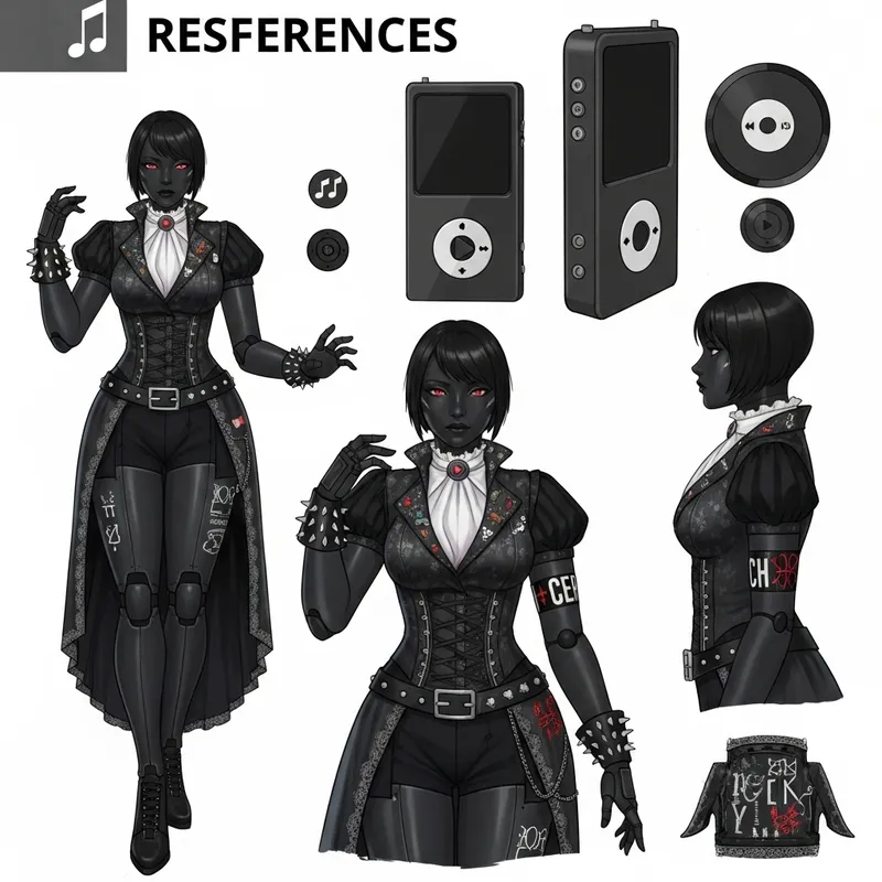 Robo-Girl: Victorian-Rock Style Fusion MP3 Player Humanization