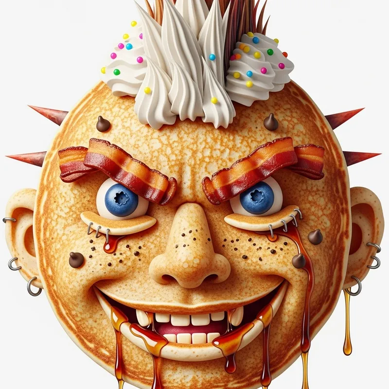 Detailed Pancake Punk Character Illustration Detailed Pancake Punk Character Illustration