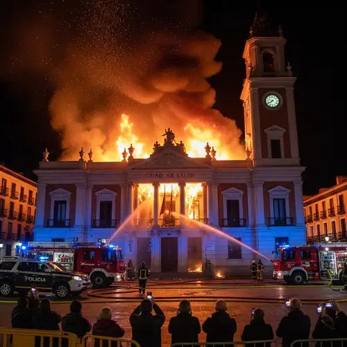 Concello de Lalin on Fire - Dramatic Blaze