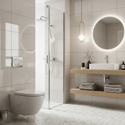 Modern Stylish Bathroom | Sleek Ceramic Tiles Design