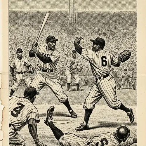Vintage Negro League Baseball Newspaper Illustration