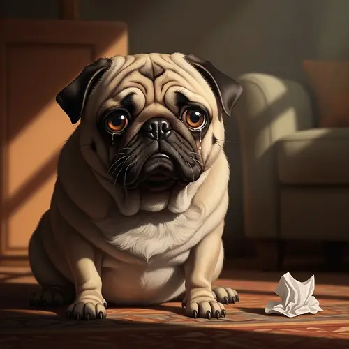 Sad Pug - Heartfelt Photos of a Melancholic Pug