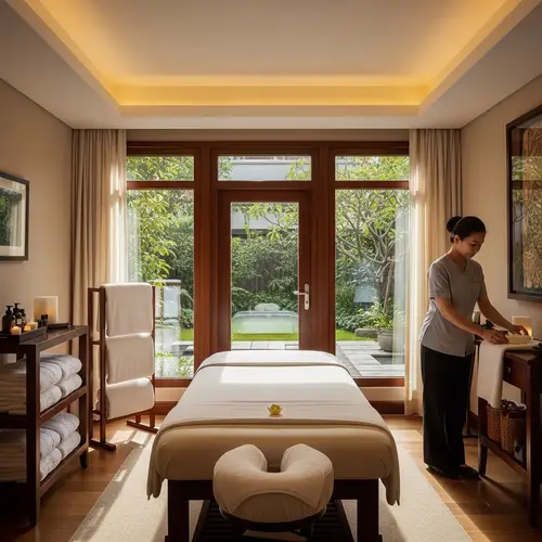 Luxurious Spa Retreat with Tranquil Garden View