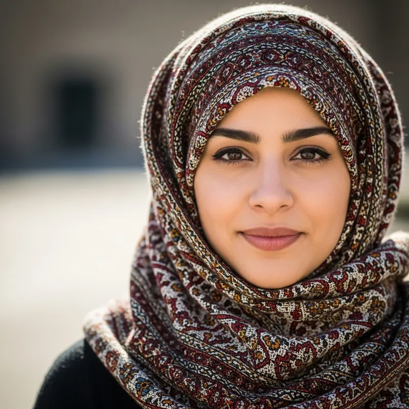 Veiled Muslim Woman: Traditional Hijab Fashion