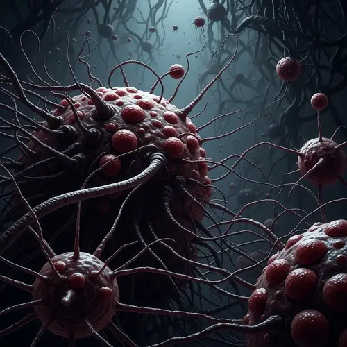 Macabre Infection Art: Gothic Bio-Mechanical Style