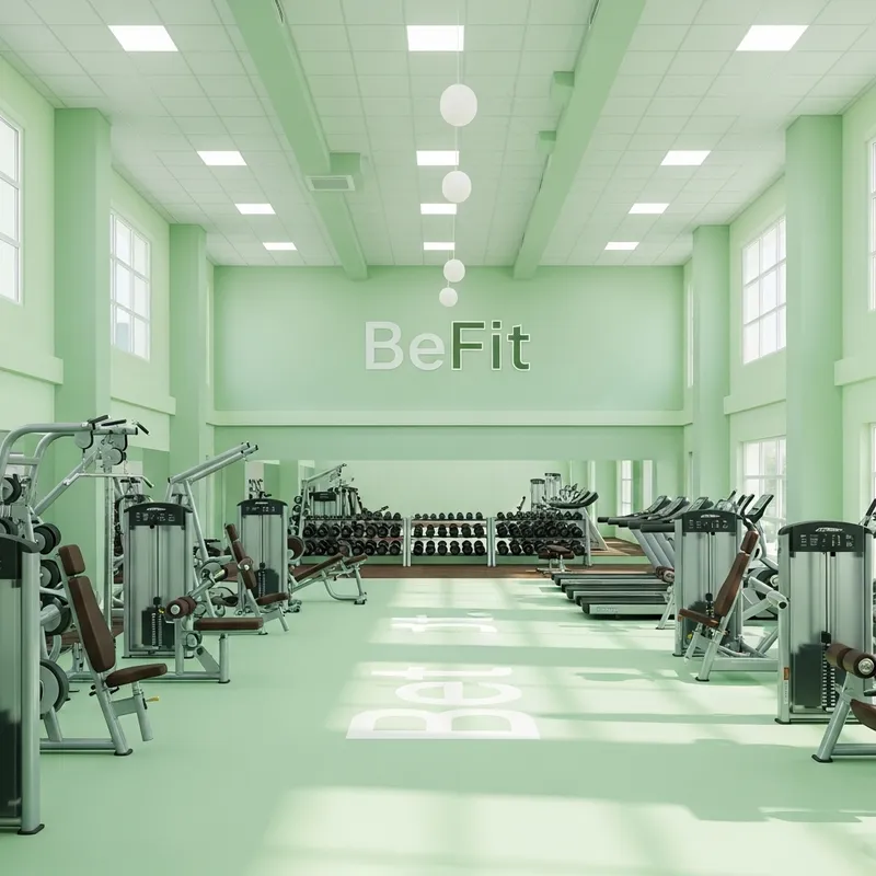 Spacious Premium-Class Sports Fitness Club in Soothing Pastel Green | BeFit