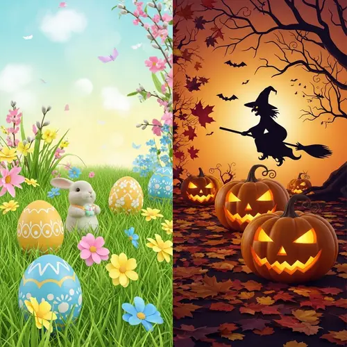 Easter and Halloween Celebration Imagery