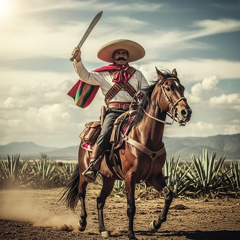 Emiliano Zapata - Mexican Revolutionary Leader on Horseback