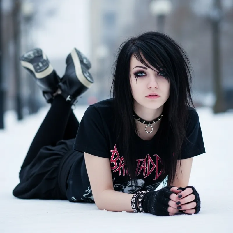 Russian Emo Beauty: Pale Skin, Dark Hair & Unique Style