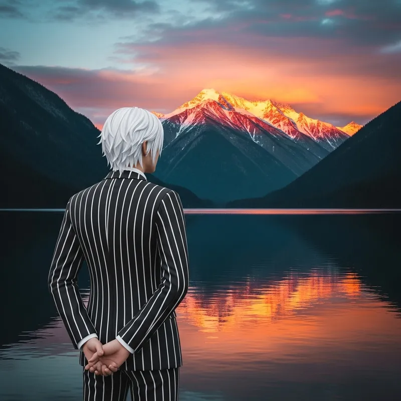 Beetlejuice Reflecting at Enchanting Mountain Lake