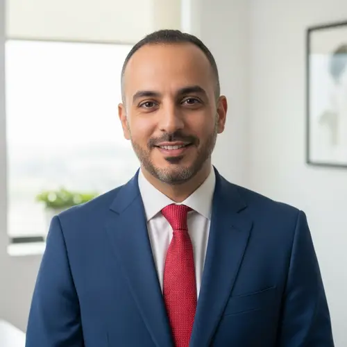 Professional Middle-Eastern Male in Smart Business Attire | HR Profile Picture