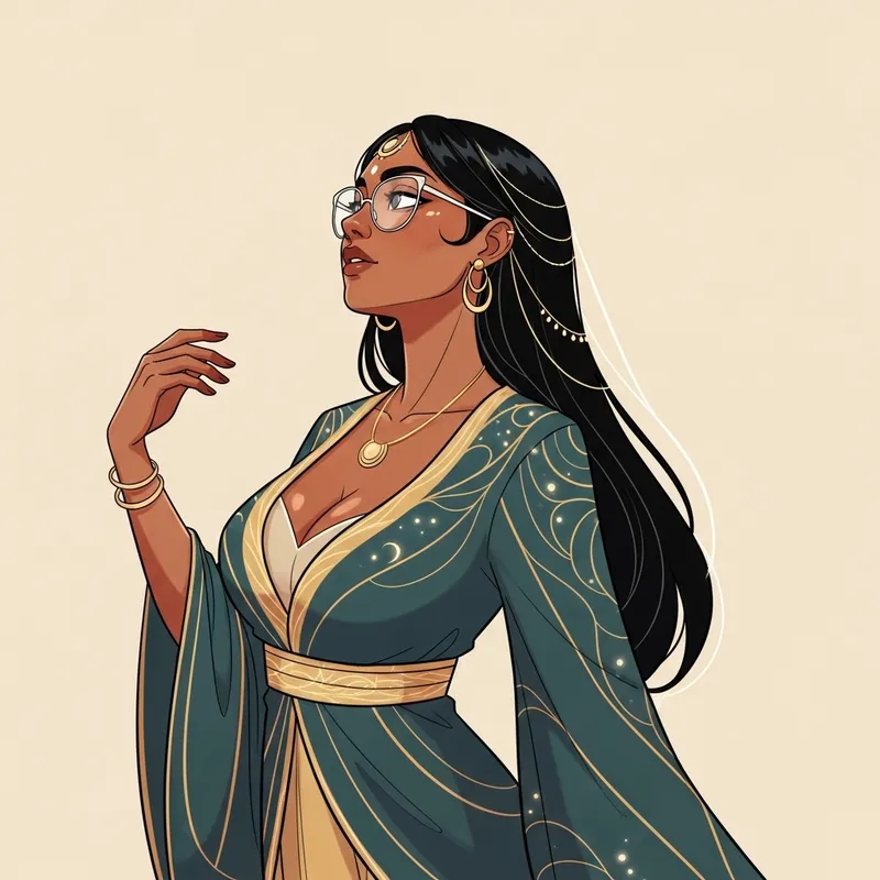 Aloof South Asian Goddess: 2D F Cup with Glasses