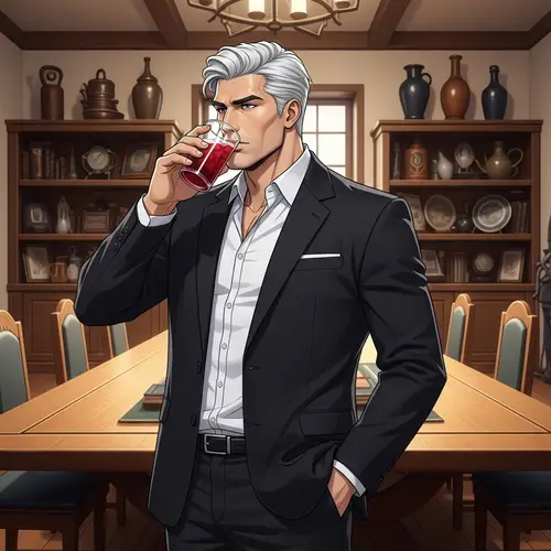 Sharp-Dressed Gentleman Enjoying Tranquility at Russian-Themed Room