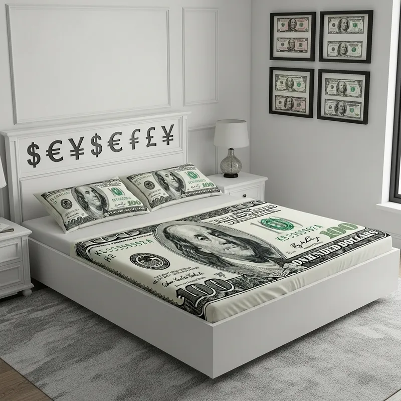 Creative $100 Bill Theme Bed Idea | Currency Decor Concept