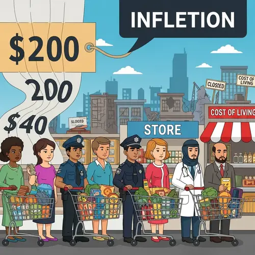 Impact of Inflation on Diverse Society | Price Surge Illustration