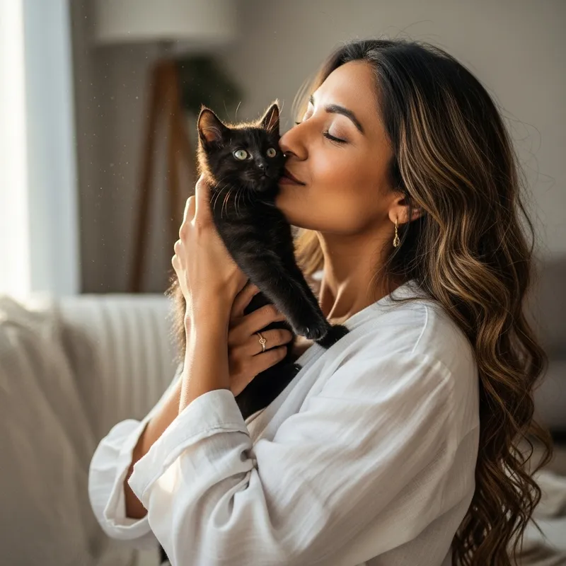 Blackpink Jisoo in White Clothes Kissing Black Kitten