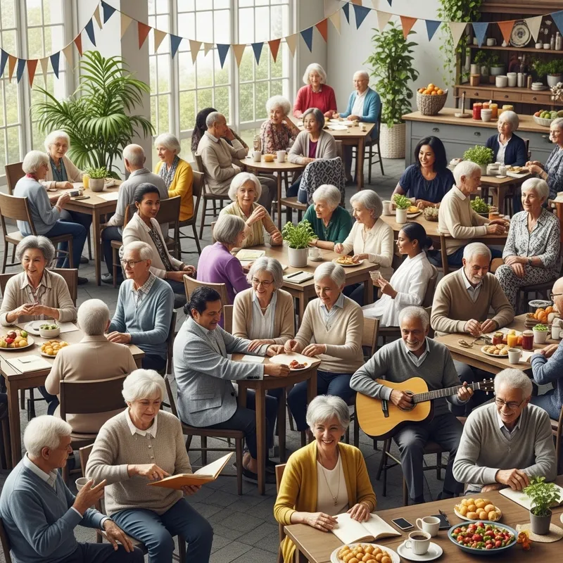 Vibrant Gathering of 300 Seniors Over 70