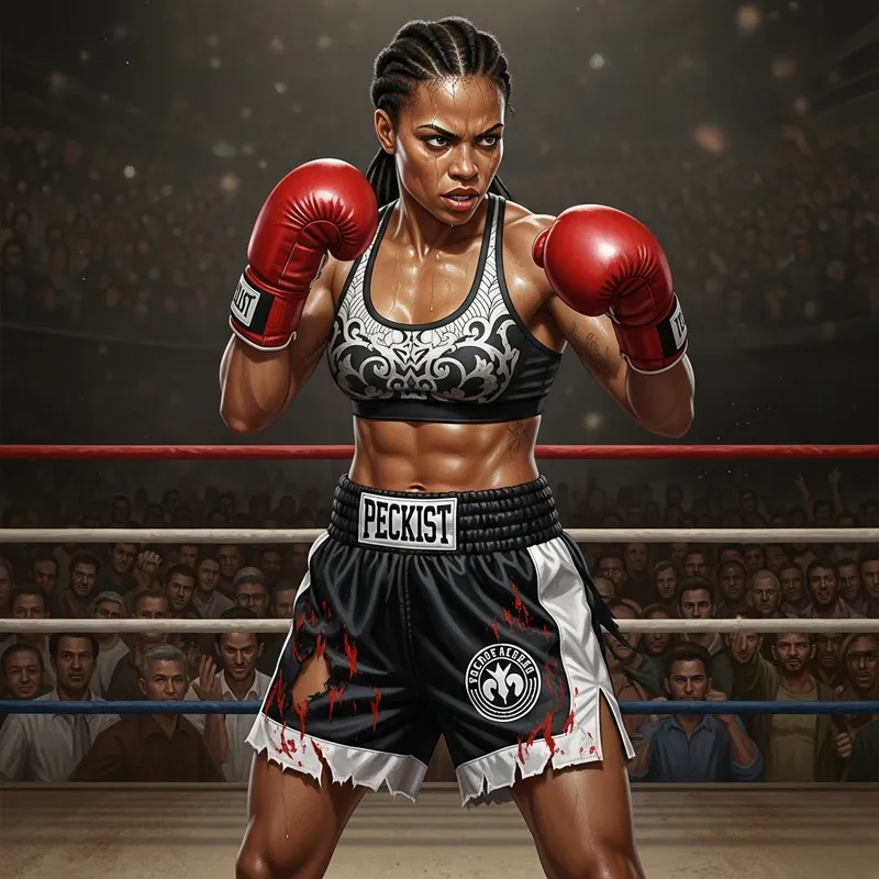Tough Women Fighting in Boxing Ring Tough Women Fighting in Boxing Ring