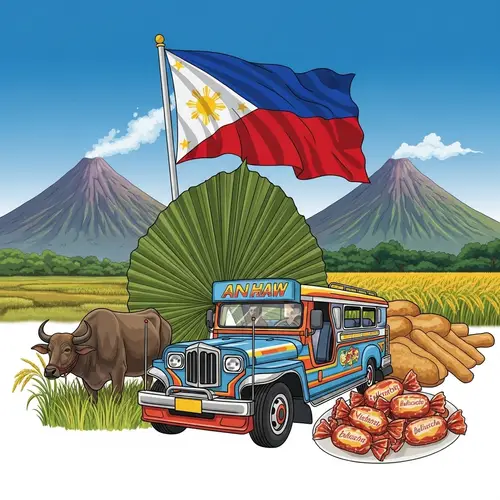 Philippine Culture: Jeepney, Anahaw Leaf, Mayon Volcano & More