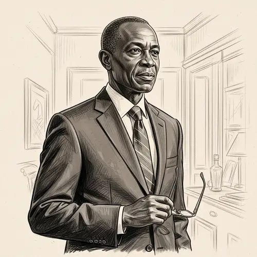 Mr. Okello - Dignified African Man in Suit with Eyeglasses