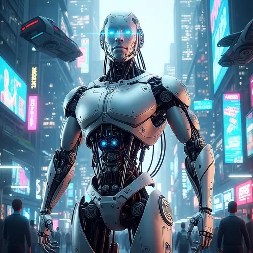 Futuristic Robot Creation | High-Tech Design | Urban Landscape