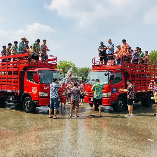 Joyful Songkran Festival: Splashing Water Fun