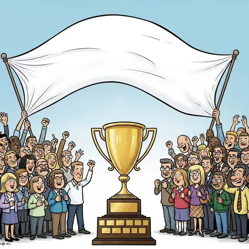 Lively Trophy Scene with Diverse Crowd and Students Cheering