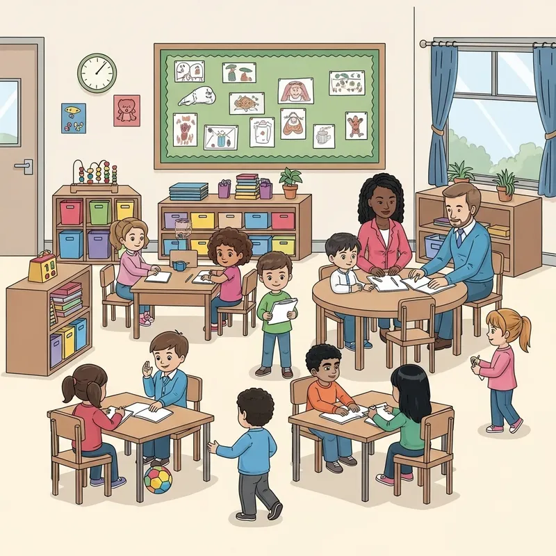 Diverse Day Care Center at School | Engaging Learning Environment