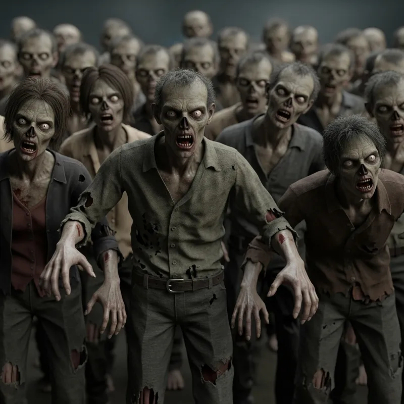 Creepy 3D Zombies Model - Terrifying 3D Zombie Horde