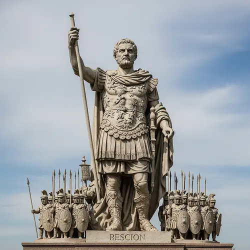 Marcus Aurelius Stone Statue Leading Legion