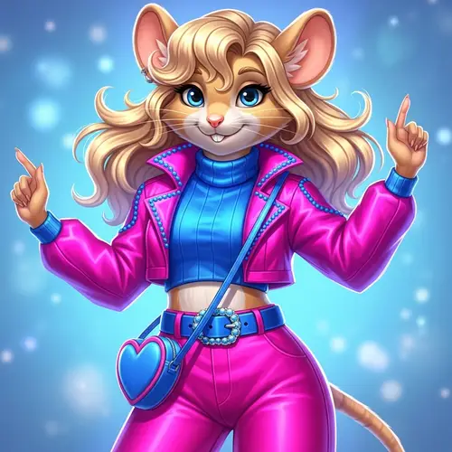 Whimsical Anthropomorphic Mouse in Vibrant Ensemble | Artgerm Style Photo