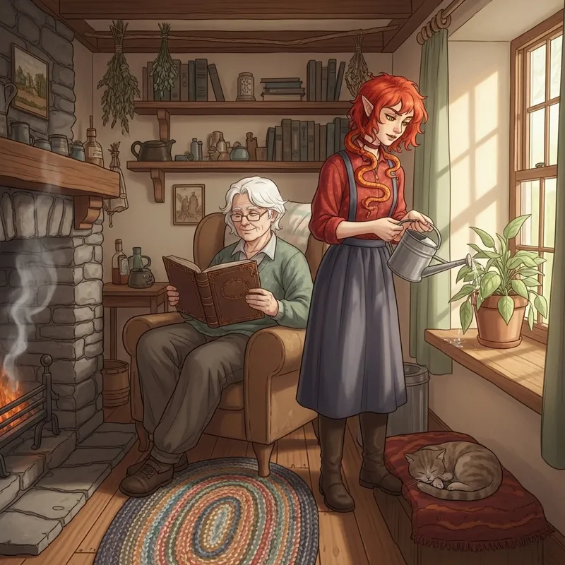 Aziraphale & Crowley: White Hair Reader vs. Red-Haired Plant Waterer Aziraphale & Crowley: White Hair Reader vs. Red-Haired Plant Waterer