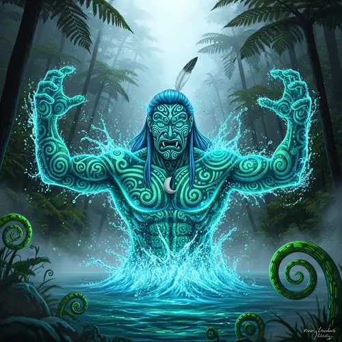 Maori Water Guardian Emerges from Lake with Dynamic Detailing