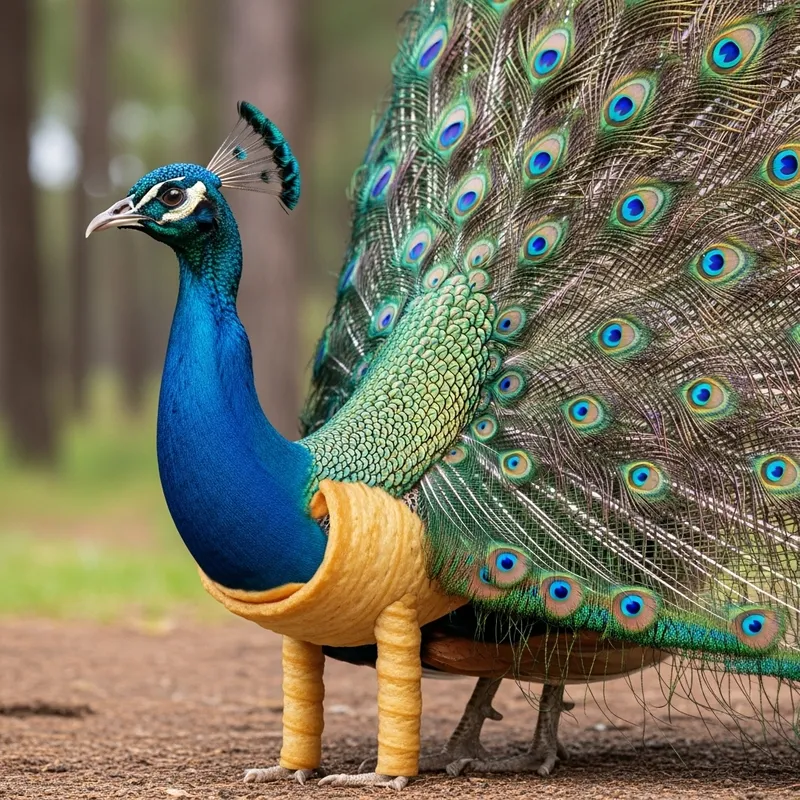 Captivating Animal Snack and Peacock Hybrid