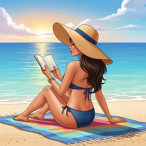 Middle-Eastern Woman in Stylish Bikini | Sandy Beach Scene