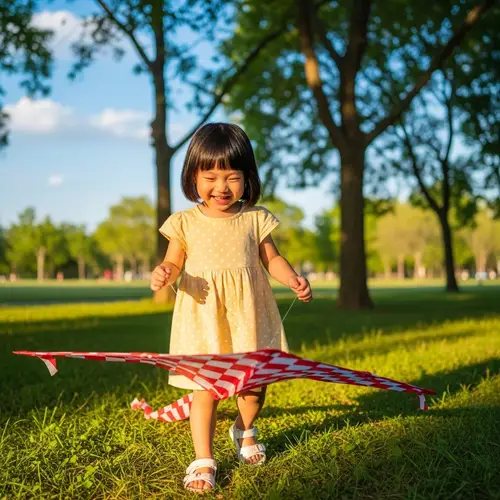 Cute Little Chinese Girl Playing in Park | Age 3 | Black Hair